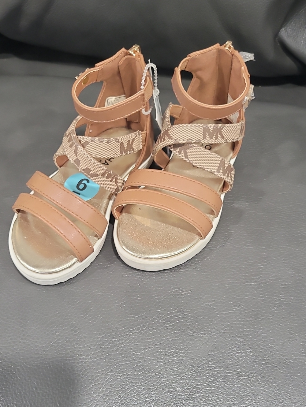 Michael Kors Tan and Logo Strap Girls' Sandals